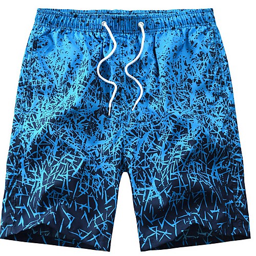 

Men's Sporty Slim Shorts Pants Print Black Blue Orange