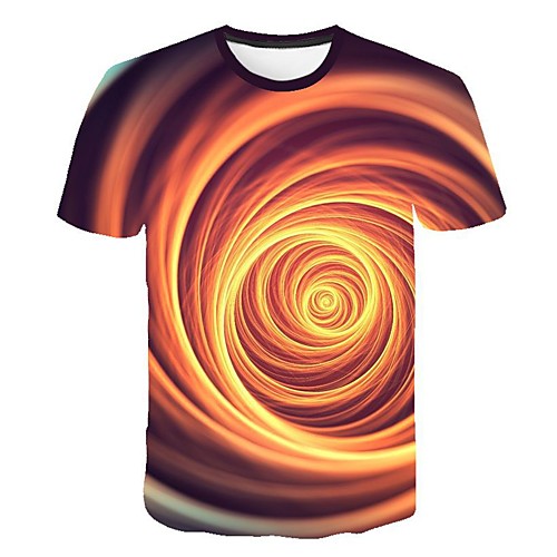 

Men's 3D T-shirt Daily Round Neck Orange / Short Sleeve