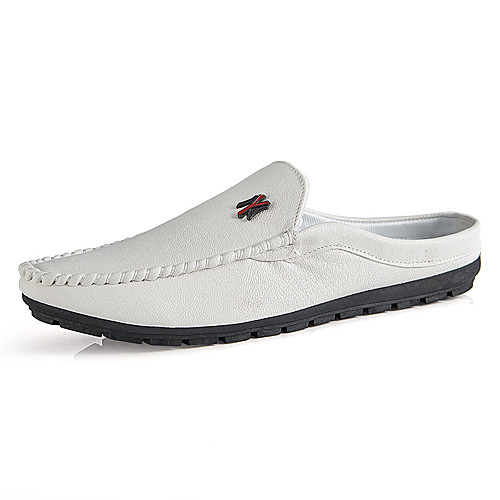 

Men's Fall Daily Outdoor Clogs & Mules Walking Shoes PU Breathable Wear Proof White / Black / Brown