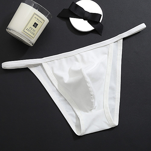 

Men's Basic Briefs Underwear - EU / US Size 1 Piece Mid Waist Black White Yellow M L XL