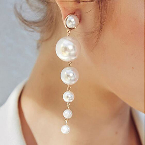 

Women's Drop Earrings Long Stylish Unique Design Imitation Pearl Earrings Jewelry White For Daily Work 1 Pair