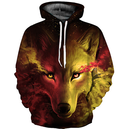 

Men's Hoodie 3D Hooded Casual Yellow S L XL XXL