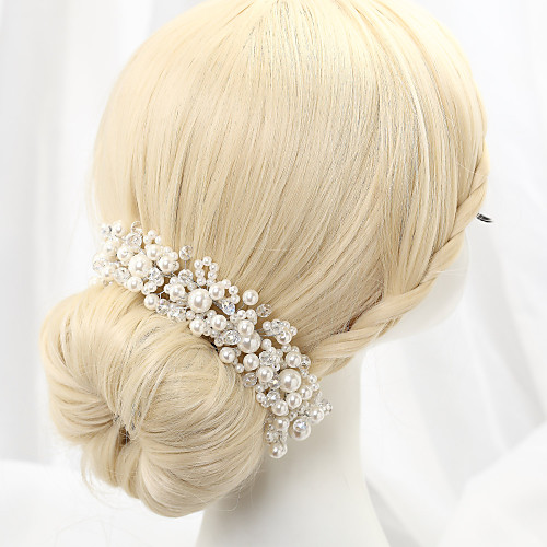 

Acrylic / Alloy Headdress with Crystal / Faux Pearl 1 Piece Wedding Headpiece