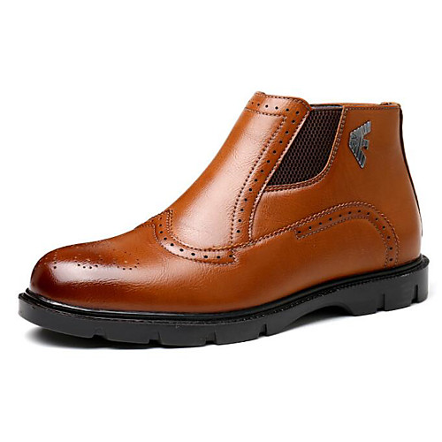 

Men's Comfort Shoes PU Fall & Winter Boots Booties / Ankle Boots Black / Wine / Yellow / Combat Boots