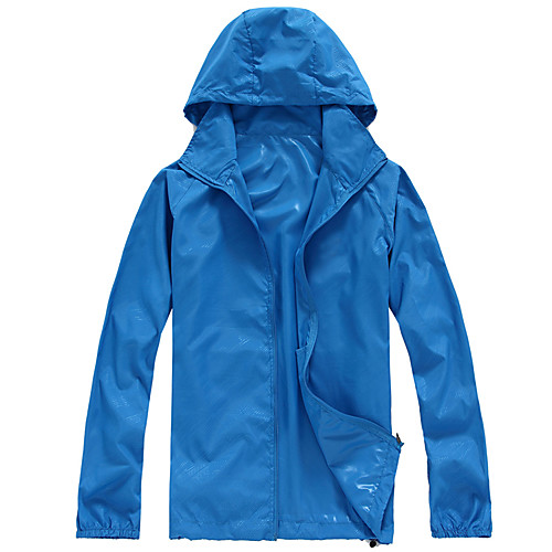 

Women's Men's Hiking Jacket Hiking Skin Jacket Hiking Windbreaker Outdoor Solid Color Packable Lightweight Breathable Quick Dry Jacket Hoodie Top Single Slider Hunting Fishing Running White Black