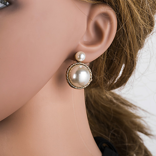 

Women's Gold Drop Earrings Geometrical European Pearl Silver Earrings Jewelry Gold For Daily 1 Pair