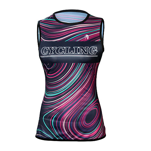 

ILPALADINO Women's Sleeveless Cycling Jersey Elastane Violet Gradient Bike Jersey Top Road Bike Cycling UV Resistant Quick Dry Moisture Wicking Sports Clothing Apparel