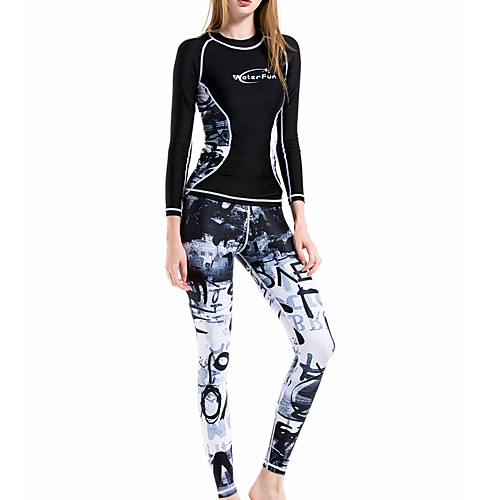 

ZCCO Women's Rash Guard Dive Skin Suit Diving Suit Breathable Quick Dry Long Sleeve 2 Piece - Swimming Surfing Water Sports Patchwork Autumn / Fall Spring Summer / Winter / High Elasticity
