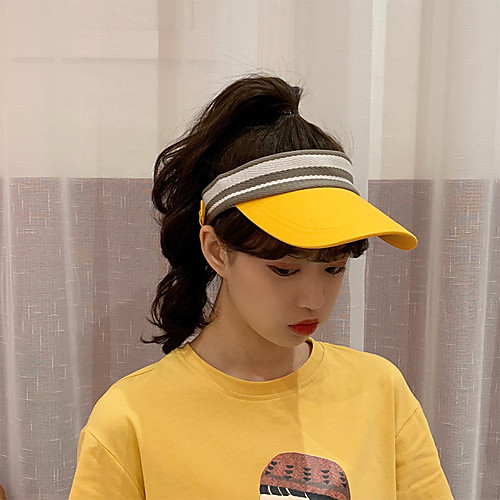 

Cotton Running Cap Stripes Breathable for Running Fitness Autumn / Fall Spring Summer Black Brown White