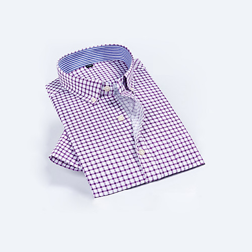 

Men's Plaid Shirt - Cotton Blue / Purple