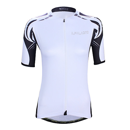 

ILPALADINO Women's Short Sleeve Cycling Jersey White Bike Jersey Top Road Bike Cycling UV Resistant Moisture Wicking Quick Dry Sports Elastane Terylene Clothing Apparel