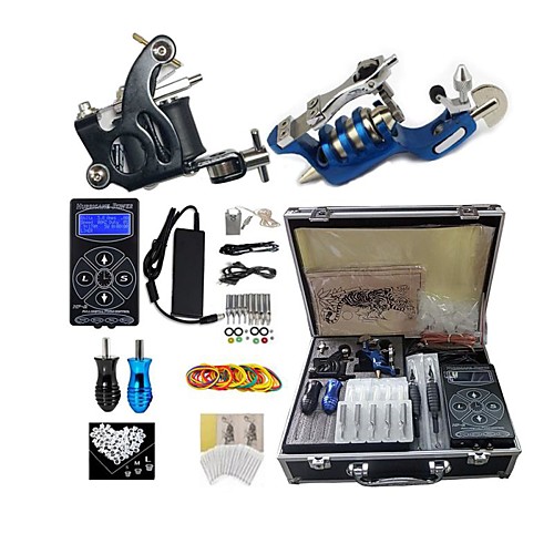 

BaseKey Professional Tattoo Kit Tattoo Machine - 2 pcs Tattoo Machines, Professional / New Aluminum Alloy 18 W 1 rotary machine liner & shader / 1 alloy machine liner & shader / Case Included