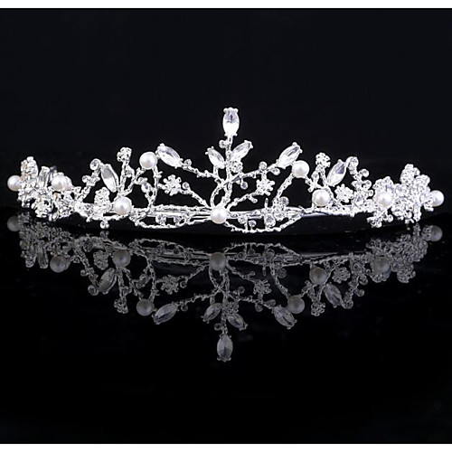 

Alloy Tiaras with Sparkling Glitter / Glitter / Pearls 1pc Wedding / Party / Evening Headpiece