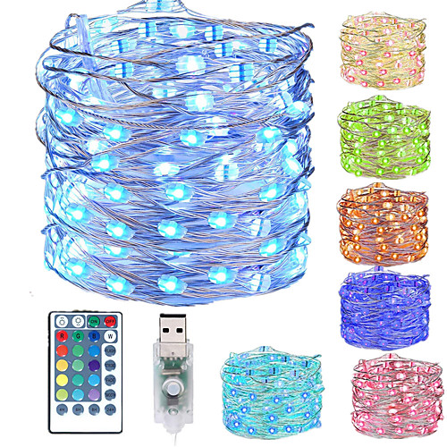 

5m String Lights / Remote Controls 50 LEDs 1 set Multi Color Creative / USB / Party USB Powered