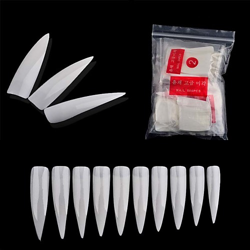 

500pcs nude white false nail art tips french acrylic uv salon nail art tools