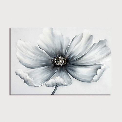 

Oil Painting Hand Painted Horizontal Floral / Botanical Modern Stretched Canvas