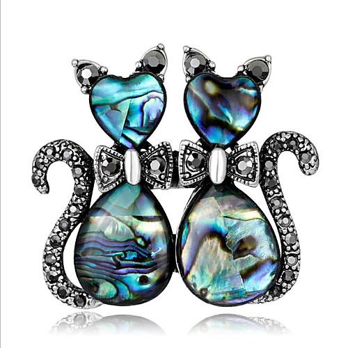 

Women's Brooches Geometrical Cat Stylish Cartoon Brooch Jewelry Blue For Wedding Festival