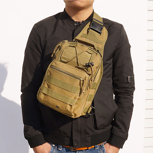 

Men's Zipper Canvas Sling Shoulder Bag Color Block Military Green / Camel / Khaki / Fall & Winter