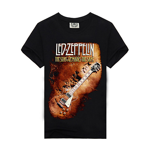 

Men's Geometric Print T-shirt Round Neck Black