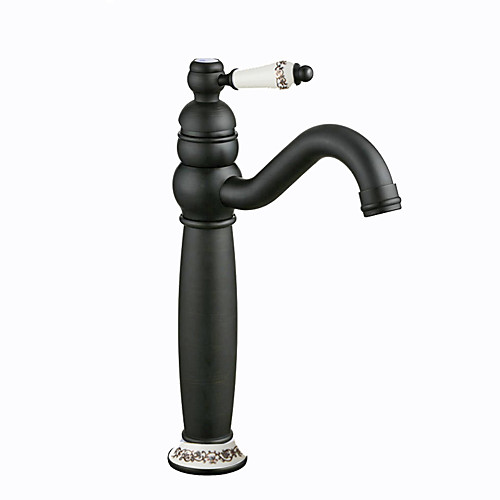 

Retro Bathroom Sink Faucet - Widespread Antique Copper / Electroplated Centerset Single Handle One HoleBath Taps