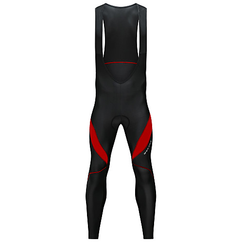 

WOSAWE Men's Cycling Bib Tights Bike Bib Tights Pants Thermal / Warm Fleece Lining Reflective Strips Sports Spandex Winter Black / White / Black / Red Mountain Bike MTB Road Bike Cycling Clothing