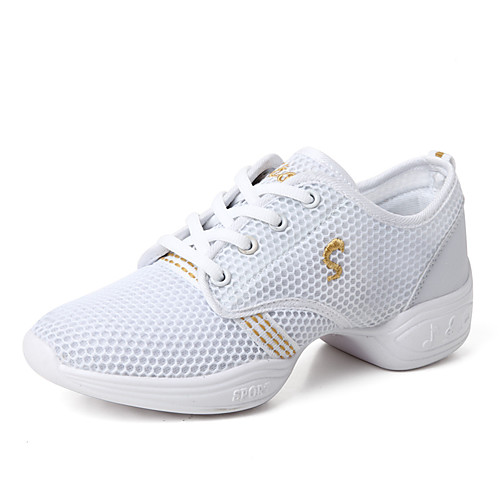 

Women's Dance Shoes Mesh Dance Sneakers Sneaker Flat Heel Black / Peach / Black / Red / Performance