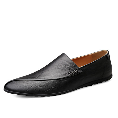 

Men's Fall / Spring & Summer Casual / British Daily Outdoor Loafers & Slip-Ons Nappa Leather Breathable Non-slipping Wear Proof Black / Brown