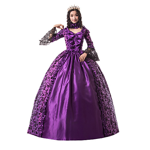 

Princess Maria Antonietta Floral Style Rococo Victorian Renaissance Vacation Dress Dress Party Costume Masquerade Prom Dress Women's Lace Costume Purple Vintage Cosplay Christmas Halloween Party