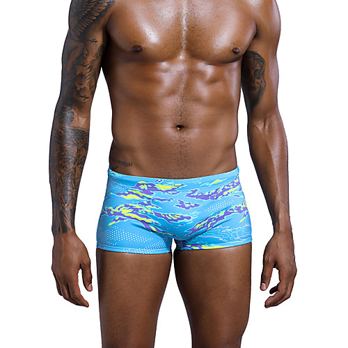 

Men's Sporty Basic Purple Blue Red Boy Leg Bottoms Swimwear Swimsuit - Color Block Print M L XL Purple
