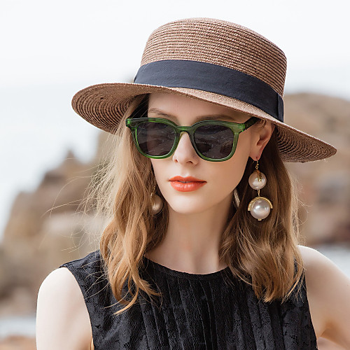 

Natural Fiber Straw Hats with Plain Top 1pc Casual / Daily Wear Headpiece