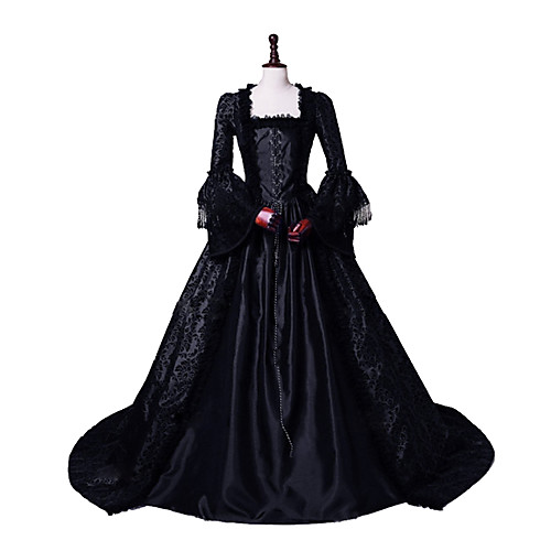 

Princess Maria Antonietta Floral Style Rococo Victorian Renaissance Vacation Dress Dress Party Costume Masquerade Prom Dress Women's Costume Black Vintage Cosplay Christmas Halloween Party / Evening