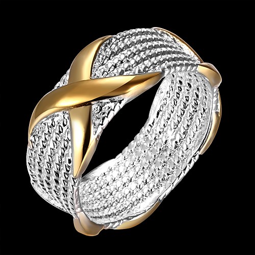 

Band Ring Classic Silver Brass Silver Plated Stylish Simple 1pc 7 8 / Women's