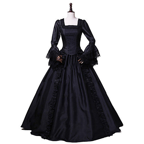 

Princess Maria Antonietta Floral Style Rococo Victorian Renaissance Vacation Dress Dress Party Costume Masquerade Women's Costume Black Vintage Cosplay Christmas Halloween Party / Evening 3/4 Length
