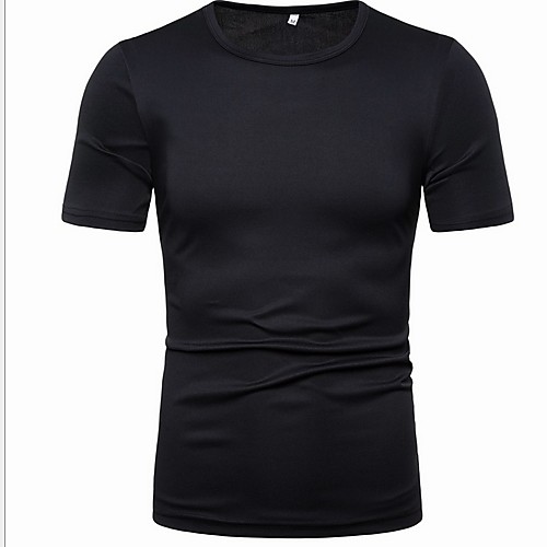 

Men's Solid Colored Slim T-shirt Round Neck White / Black / Blue / Red / Yellow / Army Green / Orange