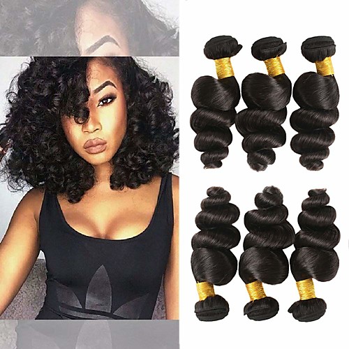 

3 Bundles Hair Weaves Brazilian Hair Loose Wave Human Hair Extensions Remy Human Hair 100% Remy Hair Weave Bundles 300 g Natural Color Hair Weaves / Hair Bulk Human Hair Extensions 8-28 inch Natural