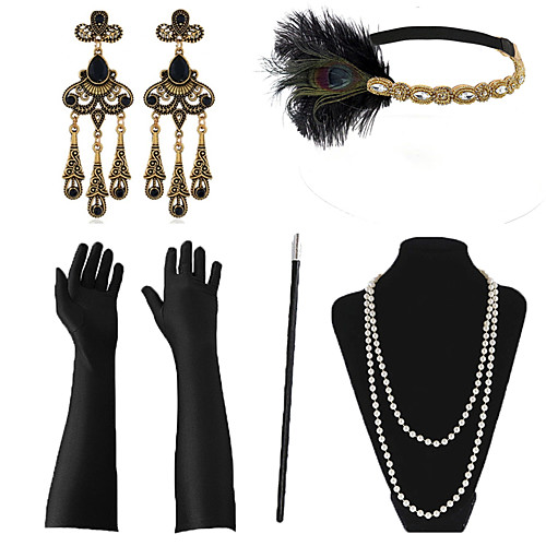

Necklace Earrings Costume Accessory Sets Outfits Masquerade Retro Vintage 1920s The Great Gatsby Artificial feather For The Great Gatsby Cosplay Halloween Carnival Women's Costume Jewelry Fashion