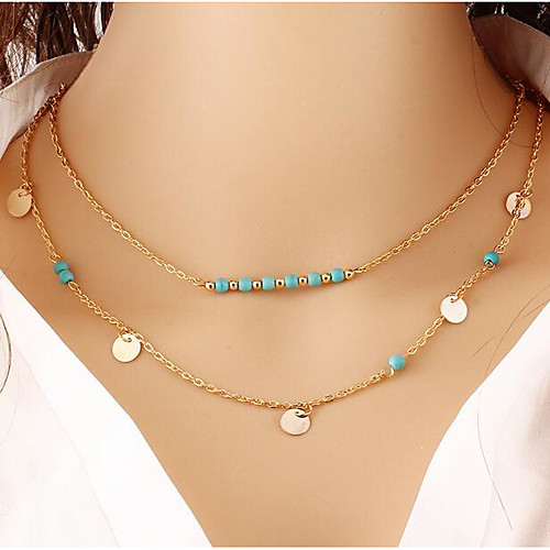 

Women's Choker Necklace Chain Necklace Collar Necklace Layered Vintage Boho Chrome Gold 45 cm Necklace Jewelry 1pc For Daily Work / Charm Necklace