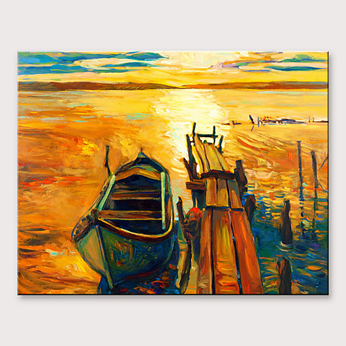 

Oil Painting Hand Painted - Abstract Landscape Modern Rolled Canvas
