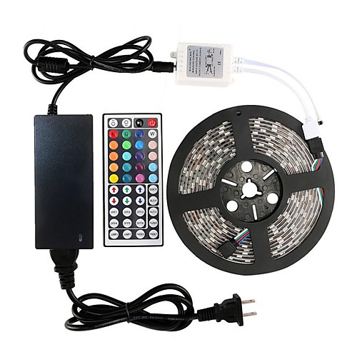 

1 set LED Strip Lights Kit RGB Tiktok Lights DC 12V Power Supply SMD 5050 8mm 16.4 Ft (5M) 300leds 60ledsm With 44key IR Remote Controller for Kicthen Bedroom Sitting Room And Outdoor EU AU UK US Plug