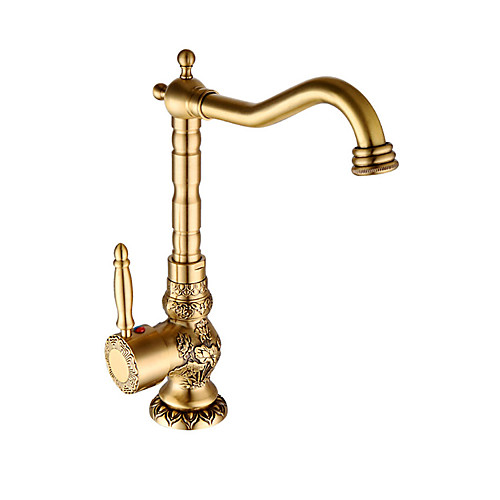 

Kitchen faucet - Single Handle One Hole Oil-rubbed Bronze Standard Spout Other Antique Kitchen Taps