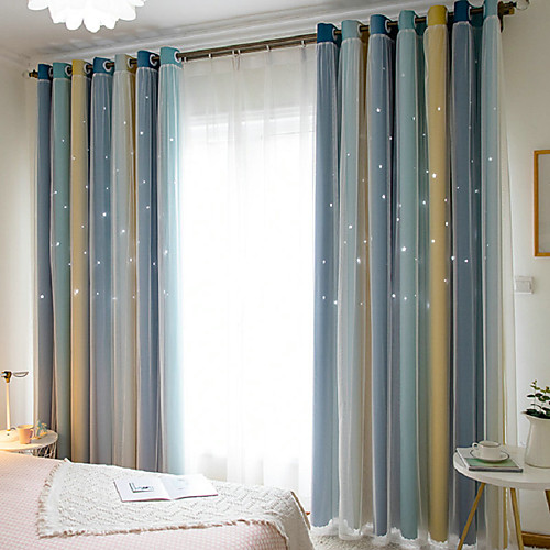 

European Blackout One Panel Curtain & Sheer Living Room Curtains