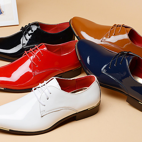 

Men's Dress Shoes Derby Shoes Spring / Summer / Fall Business / British Daily Party & Evening Office & Career Oxfords Patent Leather Non-slipping Wear Proof Red / Blue / White / Winter