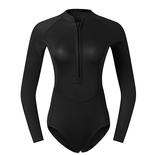 

Women's Full Wetsuit 2mm CR Neoprene Diving Suit Long Sleeve Front Zip Solid Colored Autumn / Fall / High Elasticity