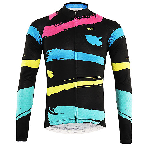

Arsuxeo Men's Long Sleeve Cycling Jersey Winter Black Bike Top Mountain Bike MTB Road Bike Cycling Back Pocket Sweat-wicking Sports Clothing Apparel / Triathlon / Multi-panel Construction