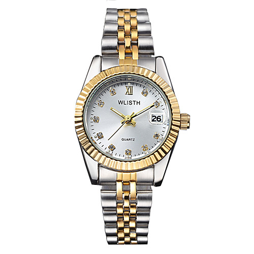 

Women's Quartz Watches Luxury Fashion Silver Gold Stainless Steel Quartz GoldenBlack GoldenWhite Gold Calendar / date / day Luminous 30 m 1 pc Analog One Year Battery Life