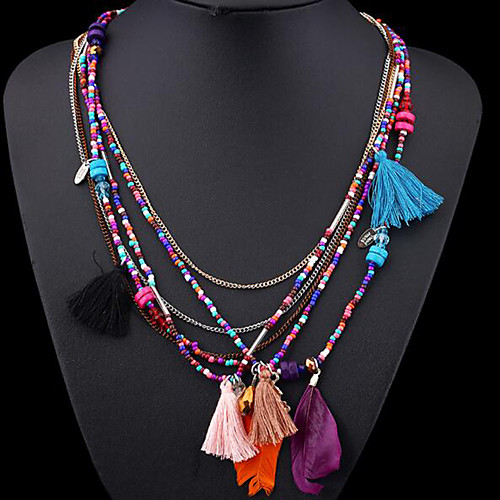 

Women's Choker Necklace Collar Necklace Tassel Precious Vintage Boho Chrome Black Blue Rainbow 45 cm Necklace Jewelry For Christmas Halloween Party Evening Street Gift