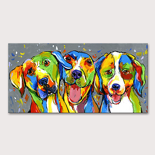 

Oil Painting Hand Painted Horizontal Animals Pop Art Modern Stretched Canvas