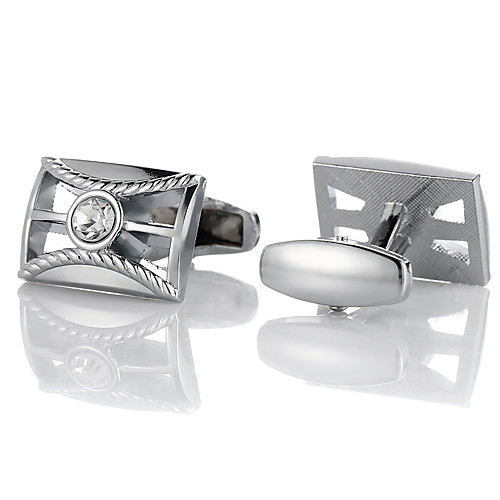 

Cufflinks Classic Fashion Crystal Brooch Jewelry Silver For Gift Daily