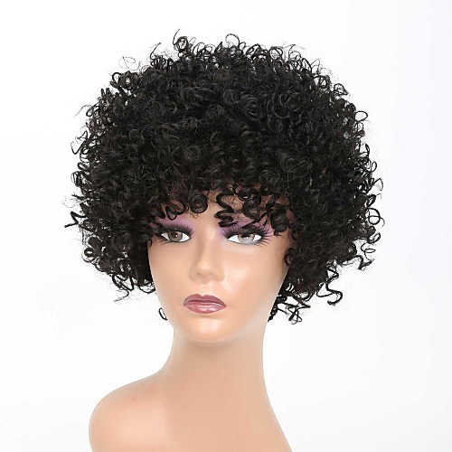 

Synthetic Wig Afro Curly Rihanna Free Part Wig Short Black#1B Synthetic Hair 10 inch Women's Classic Easy to Carry Easy dressing Black / Natural Hairline / Natural Hairline / For Black Women