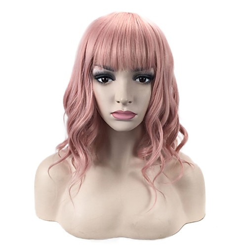 

Synthetic Wig Curly Neat Bang Wig Pink Medium Length Brown / Burgundy Pink / Grey Dark Brown / Dark Auburn Black / White Synthetic Hair 16 inch Women's Fashionable Design Party Sexy Lady Dark Brown